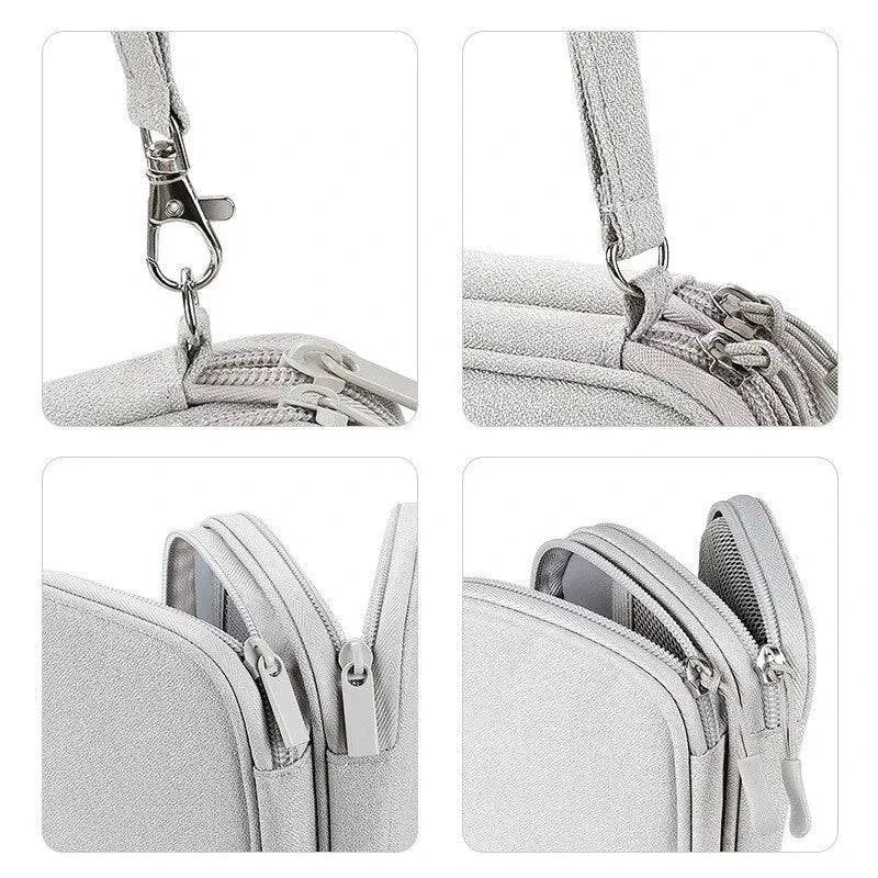 1pc Grey/Black/Navy Travel Portable Digital Product Storage Bag USB Data Cable Organizer Headset Charging Treasure Box Bag - Passport Outfitters Apparel