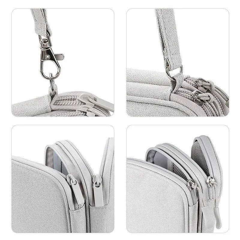 1pc Grey/Black/Navy Travel Portable Digital Product Storage Bag USB Data Cable Organizer Headset Charging Treasure Box Bag