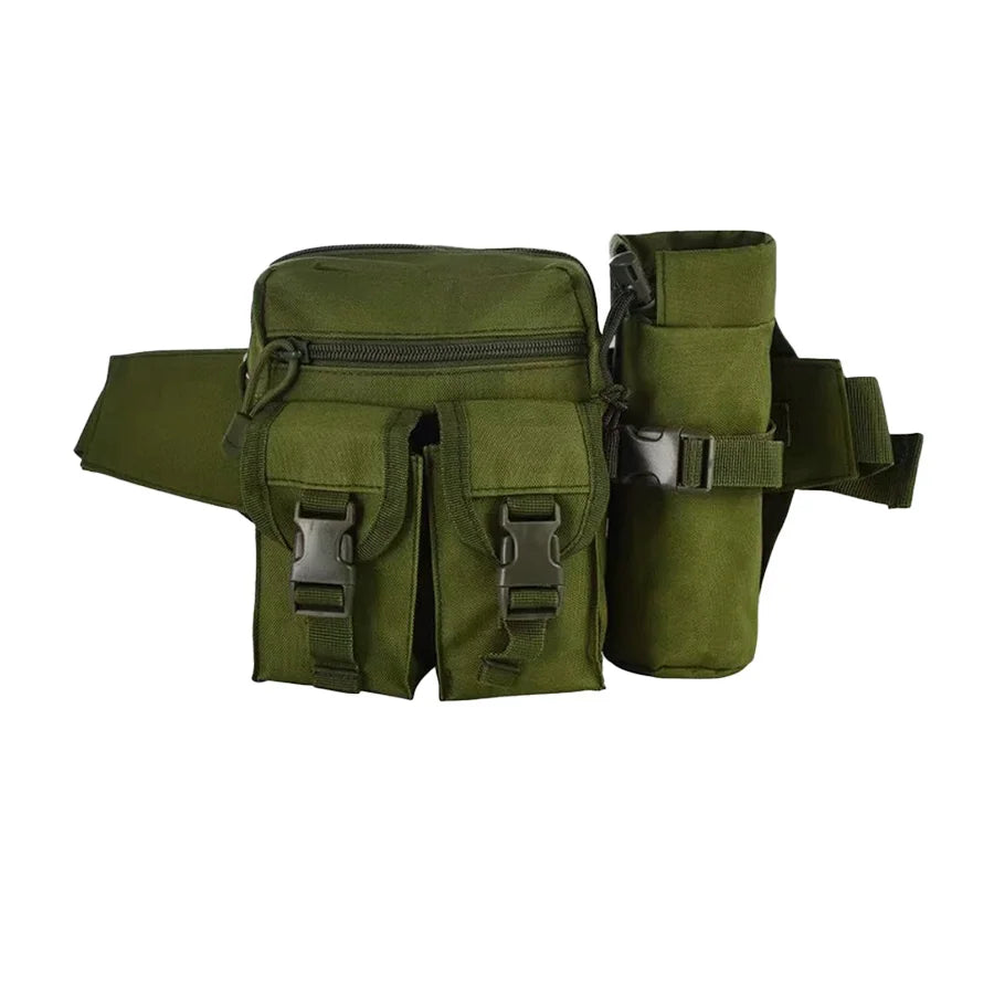Multi-sport water bottle waist bag is detachable and suitable for outdoor sports such as mountaineering, camping, and hiking by Passport Outfitters