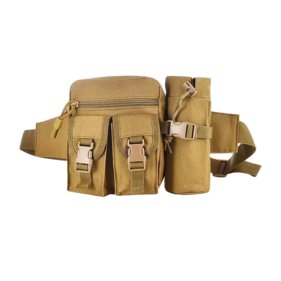 Multi-sport water bottle waist bag is detachable and suitable for outdoor sports such as mountaineering, camping, and hiking by Passport Outfitters