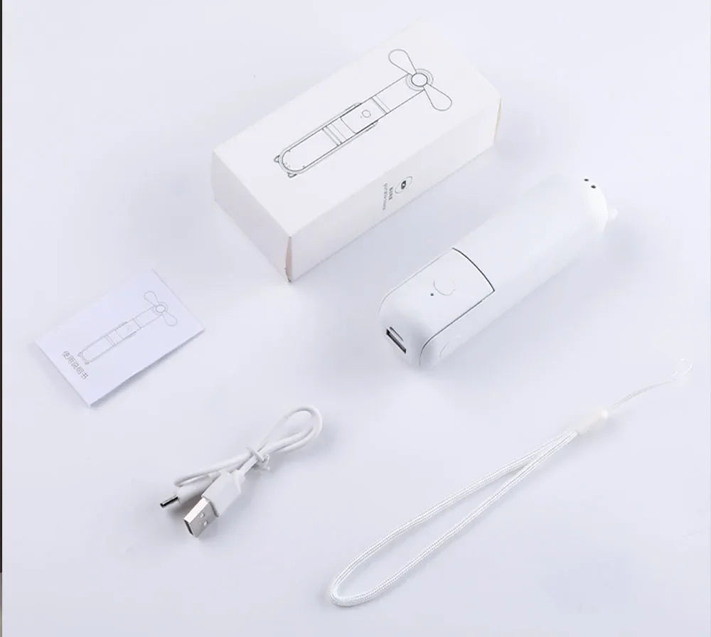 Portable Mini Handheld USB Rechargeable Battery Folding Cooling Fan with Power Bank