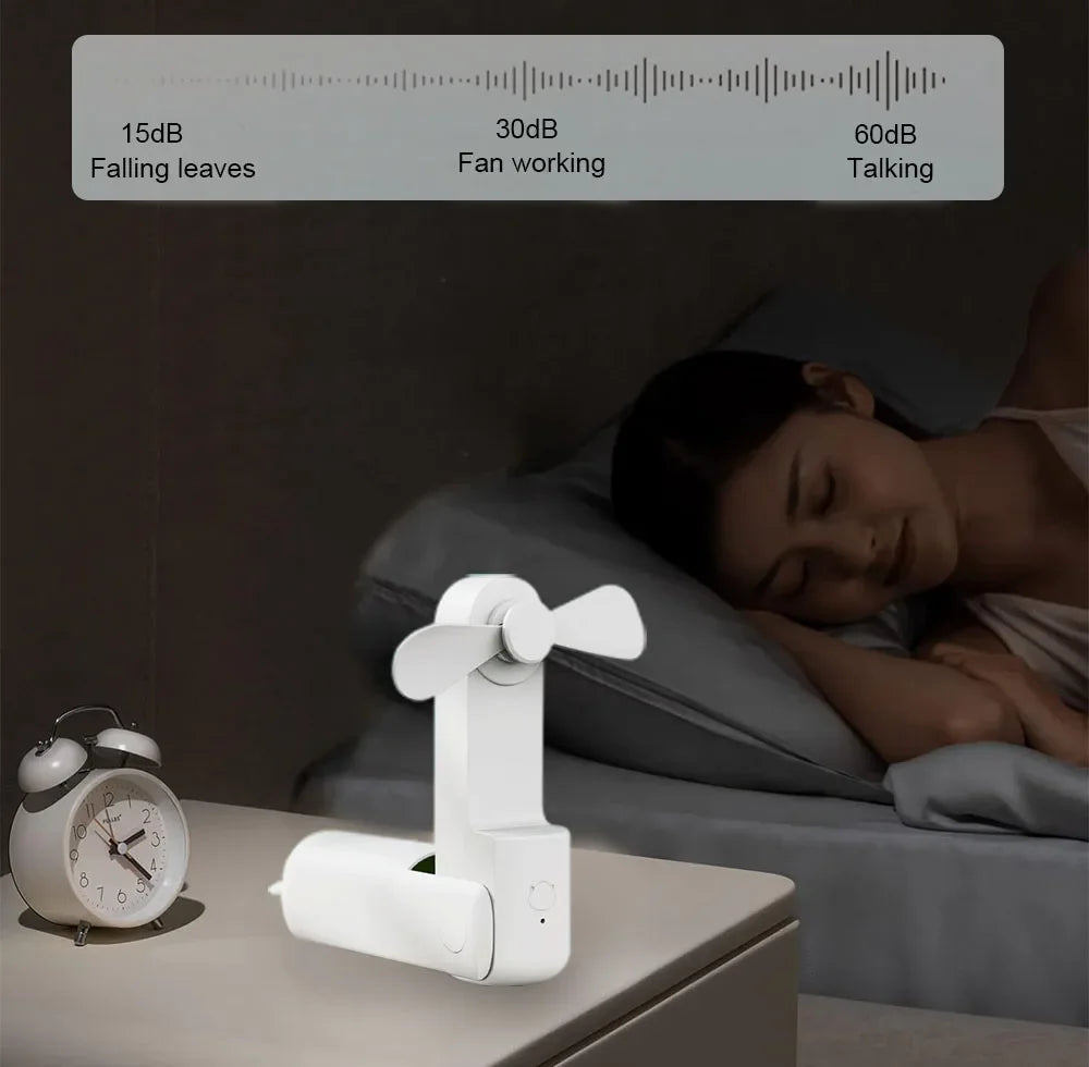 Portable Mini Handheld USB Rechargeable Battery Folding Cooling Fan with Power Bank