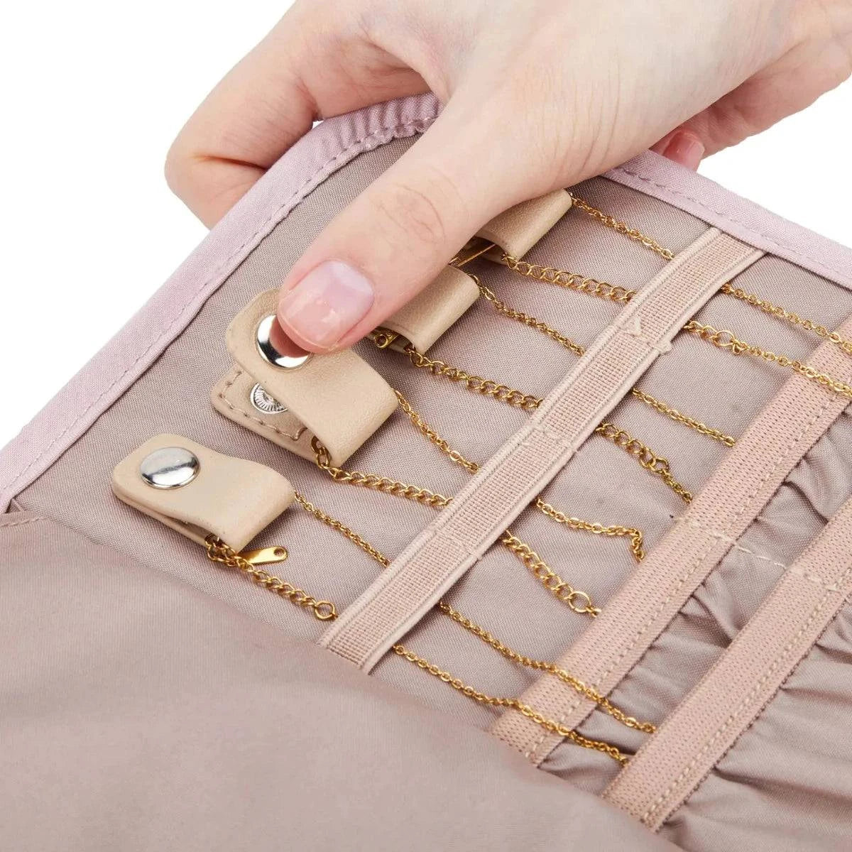 Travel Jewelry Case Organizer, Foldable Roll Earrings, Necklaces, Rings,Bracelets,Portable Bag - Passport Outfitters Apparel