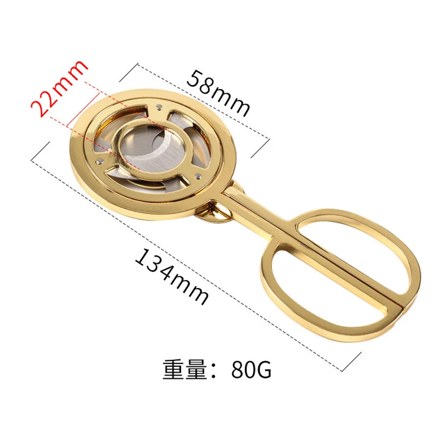 Flame Lover Cuba Cigar Cutter Guillotine Puncher Scissors Knife Stainless Steel 3 Sharp Blades Cutting Accessories Gold Plated by Passport Outfitters