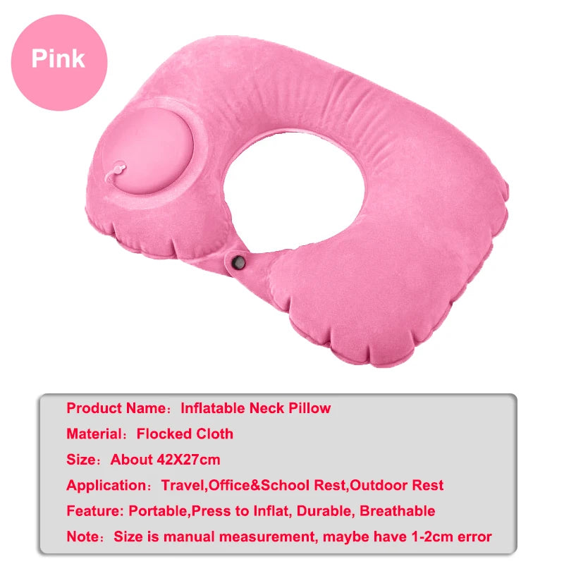 Travel Neck Inflatable U-shaped Foldable Airplane Pillow