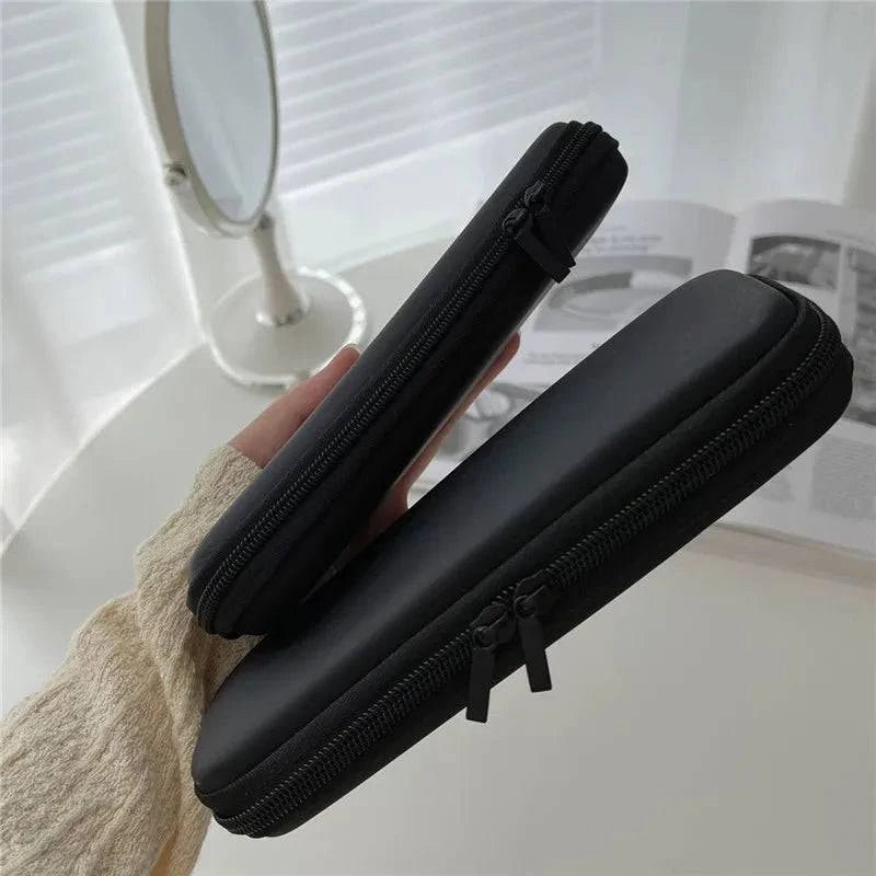 Black Cosmetic Bag Waterproof Double Zipper Makeup Brushes Case - Passport Outfitters Apparel