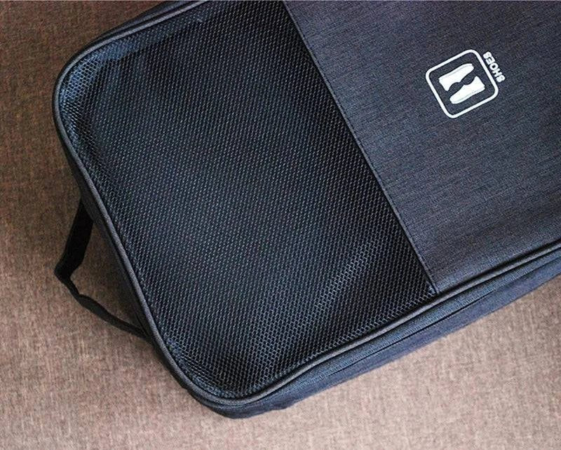 Black Gray Portable Shoe Bag For Travel Waterproof Storage Organizer Fashion Suitcase Organizers Travel Shoes Storage Bag - Passport Outfitters Apparel