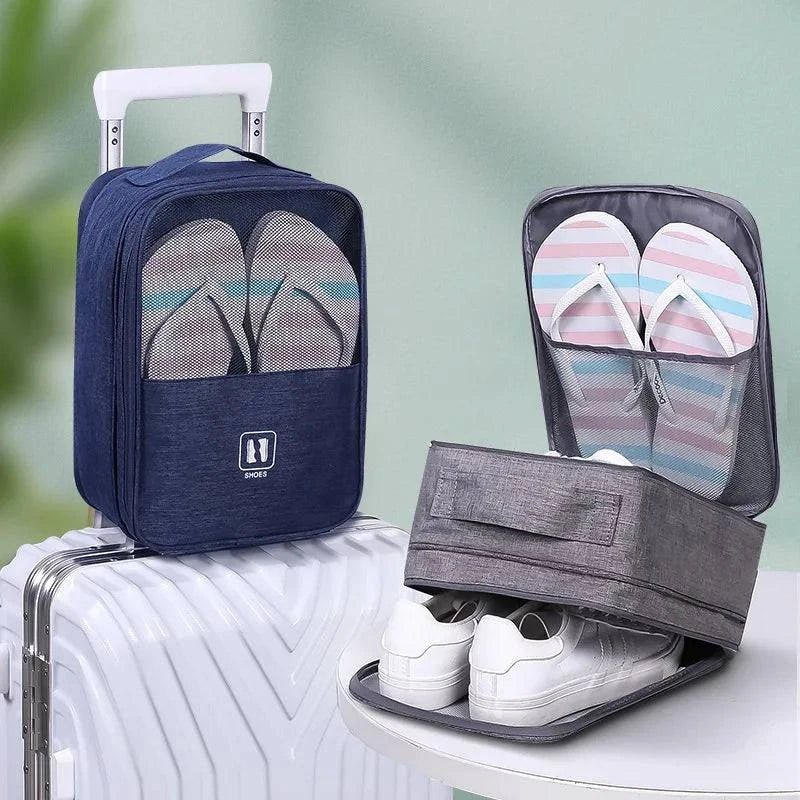 Black Gray Portable Shoe Bag For Travel Waterproof Storage Organizer Fashion Suitcase Organizers Travel Shoes Storage Bag - Passport Outfitters Apparel