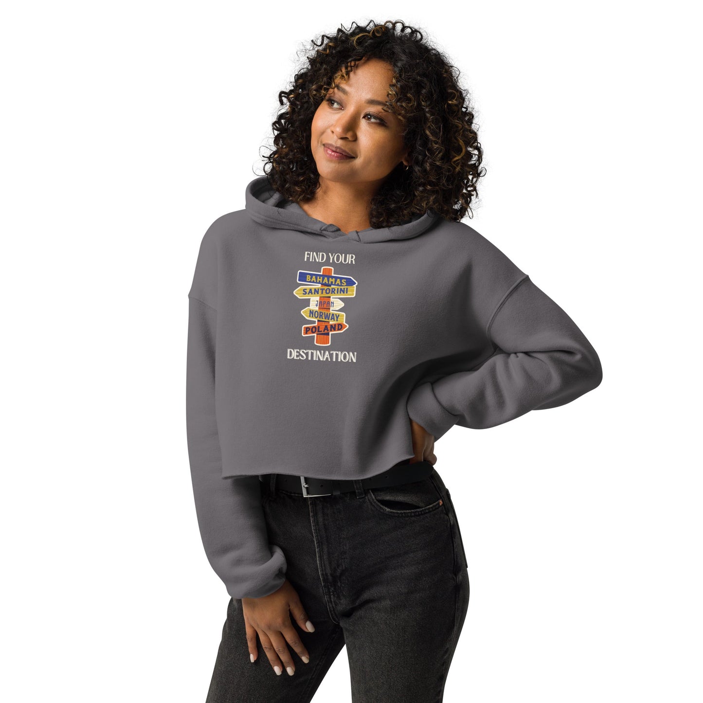 Destinations Crop Hoodie - Passport Outfitters Apparel