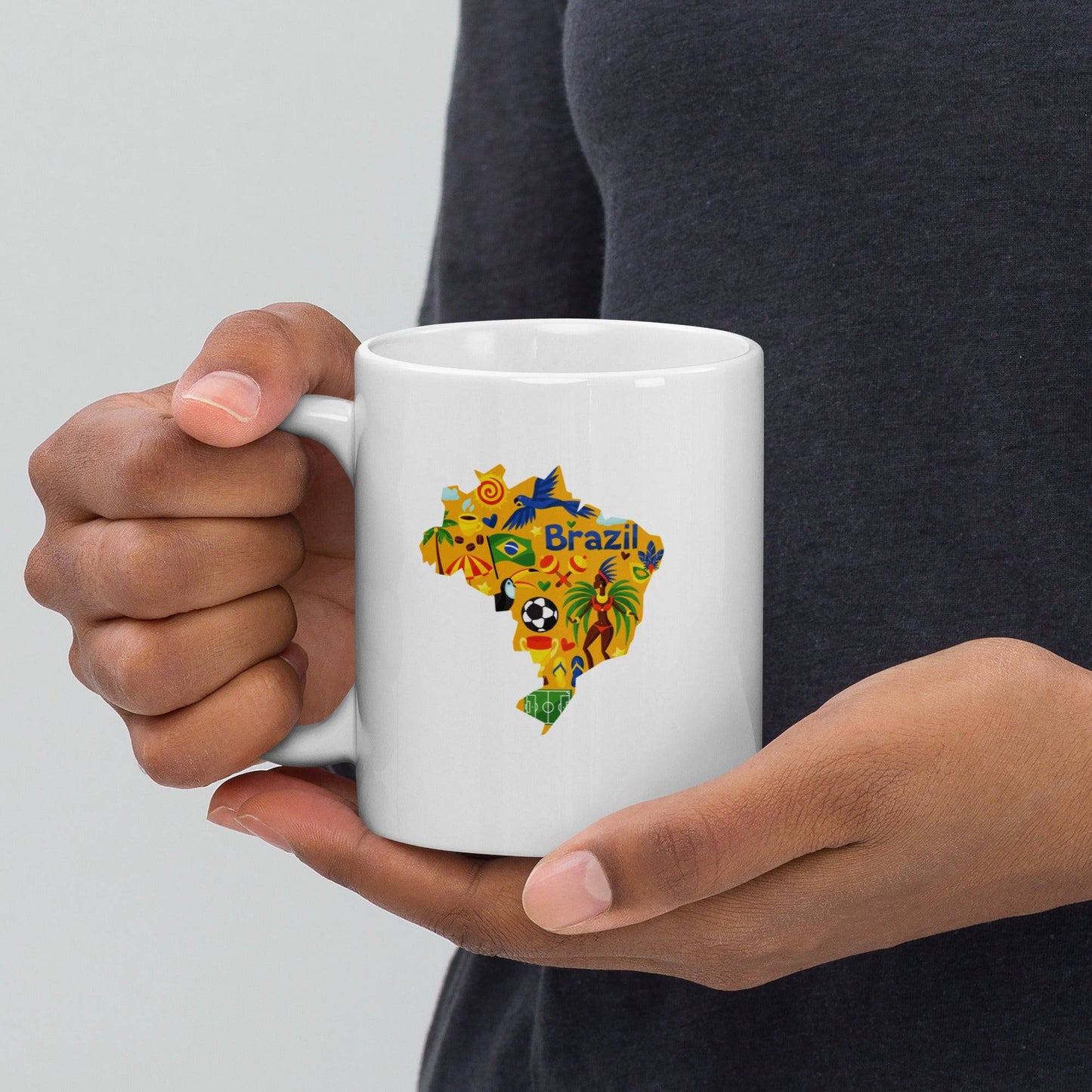 Festive Brazil White glossy mug - Passport Outfitters Apparel