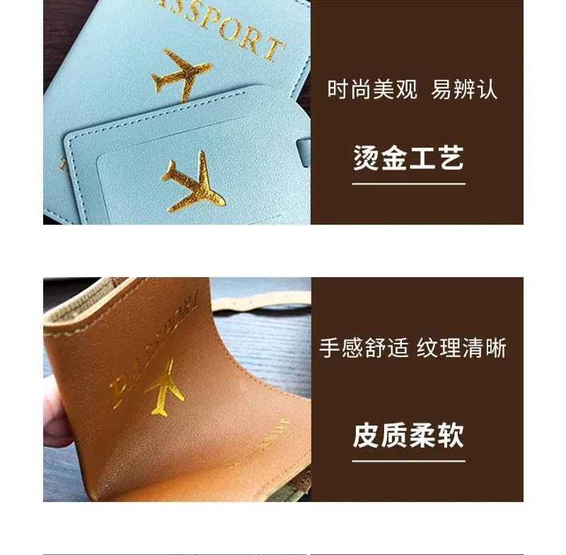 Travel Essentials PU Leather Luggage Tag Suitcase Identifier, Passport Holder Wallet - Passport Outfitters Apparel
