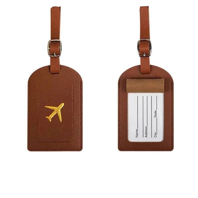 Travel Essentials PU Leather Luggage Tag Suitcase Identifier, Passport Holder Wallet - Passport Outfitters Apparel