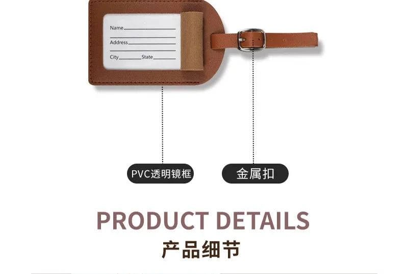 Travel Essentials PU Leather Luggage Tag Suitcase Identifier, Passport Holder Wallet - Passport Outfitters Apparel