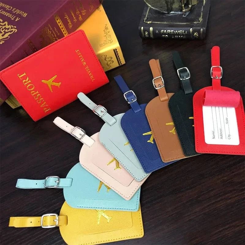 Travel Essentials PU Leather Luggage Tag Suitcase Identifier, Passport Holder Wallet - Passport Outfitters Apparel
