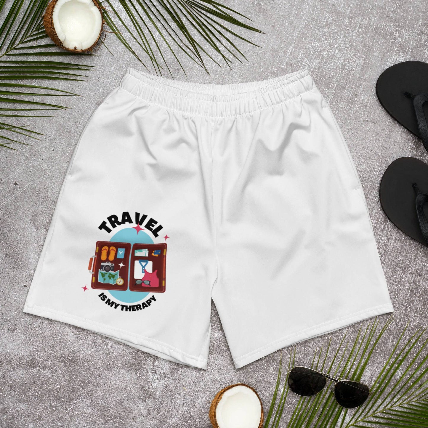 Travel is My Therapy Athletic Long Shorts - Passport Outfitters Apparel