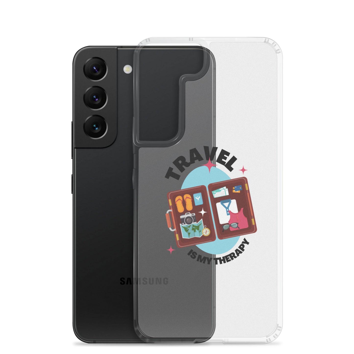 Travel is My Therapy Clear Case for Samsung® - Passport Outfitters Apparel