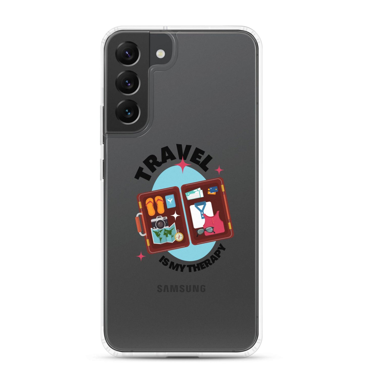 Travel is My Therapy Clear Case for Samsung® - Passport Outfitters Apparel