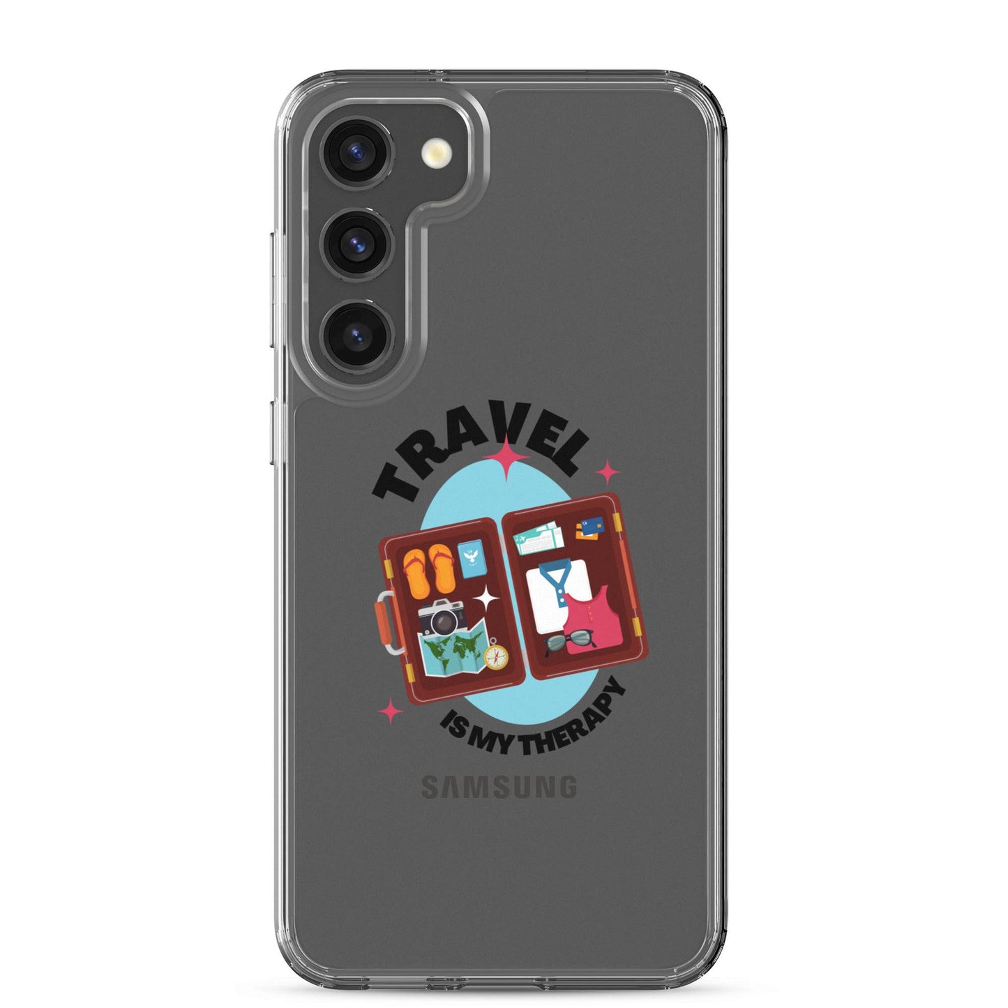 Travel is My Therapy Clear Case for Samsung® - Passport Outfitters Apparel