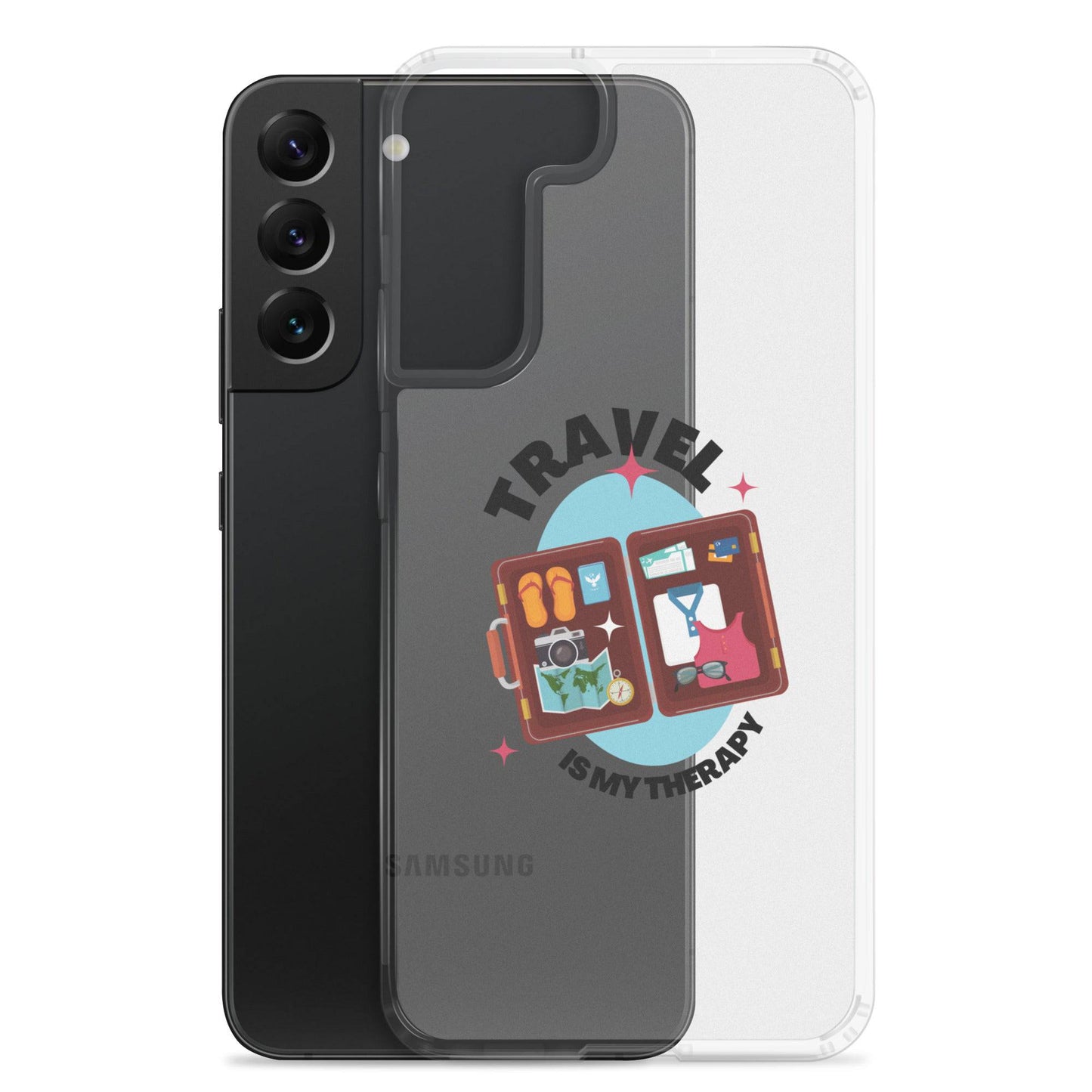 Travel is My Therapy Clear Case for Samsung® - Passport Outfitters Apparel