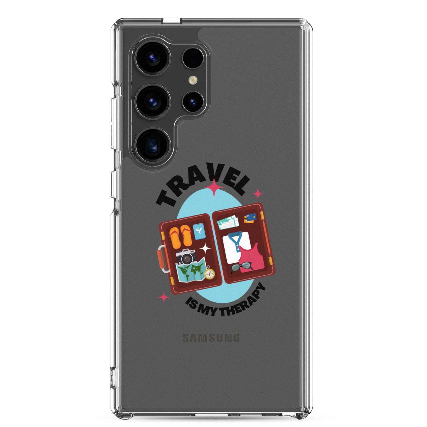 Travel is My Therapy Clear Case for Samsung® - Passport Outfitters Apparel