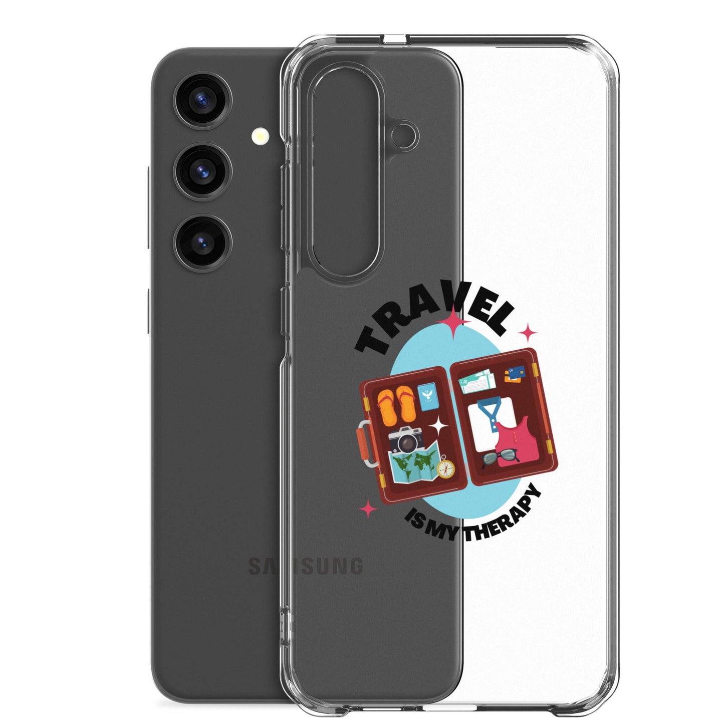 Travel is My Therapy Clear Case for Samsung® - Passport Outfitters Apparel
