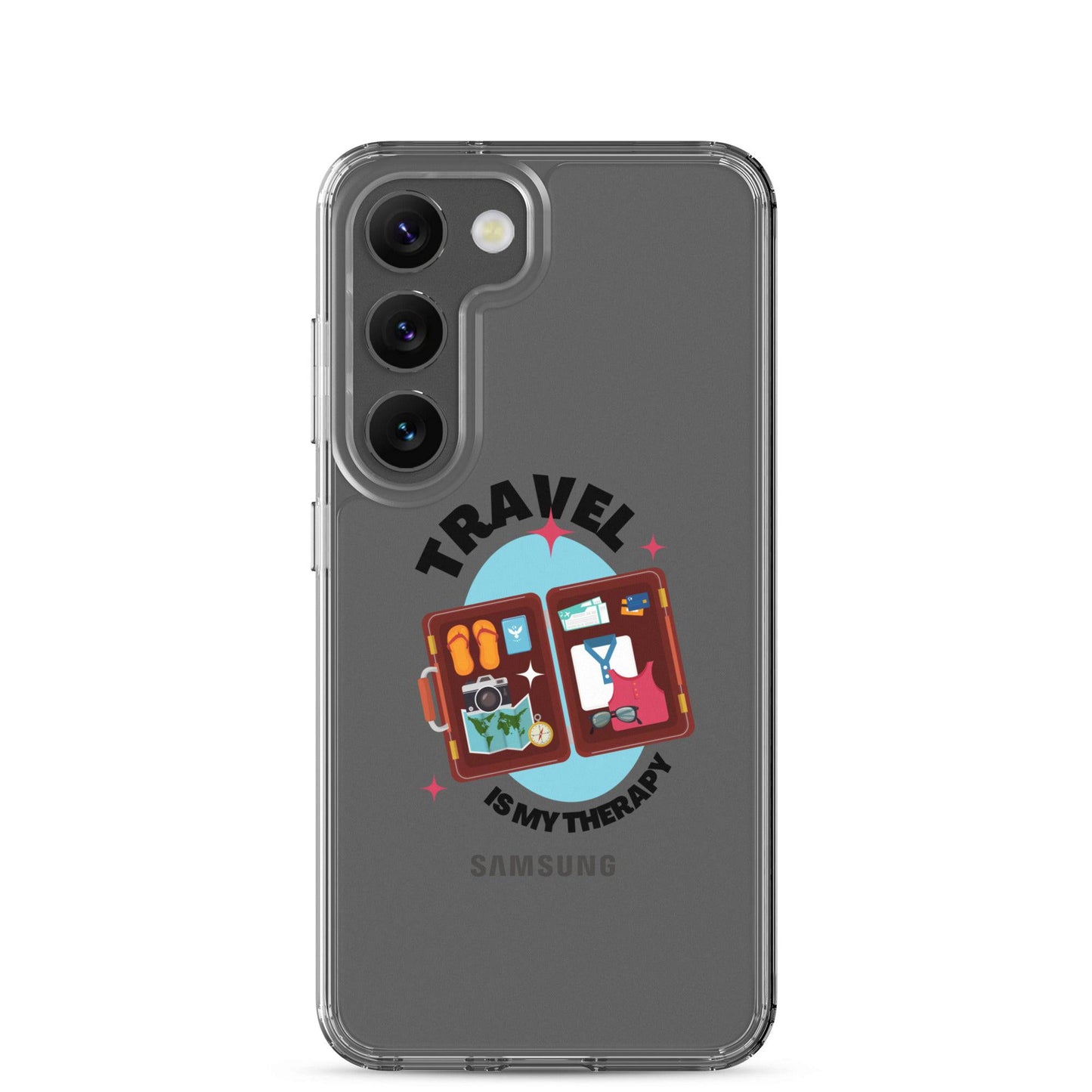 Travel is My Therapy Clear Case for Samsung® - Passport Outfitters Apparel