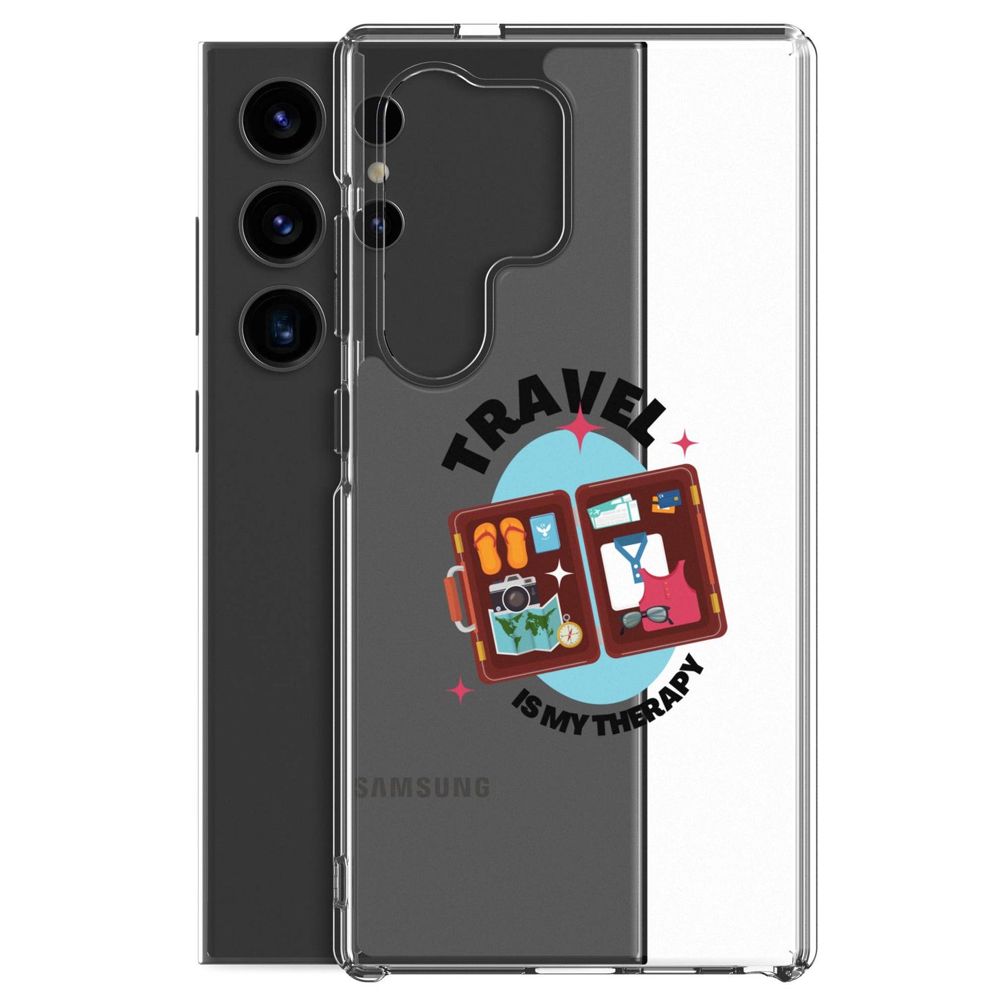 Travel is My Therapy Clear Case for Samsung® - Passport Outfitters Apparel
