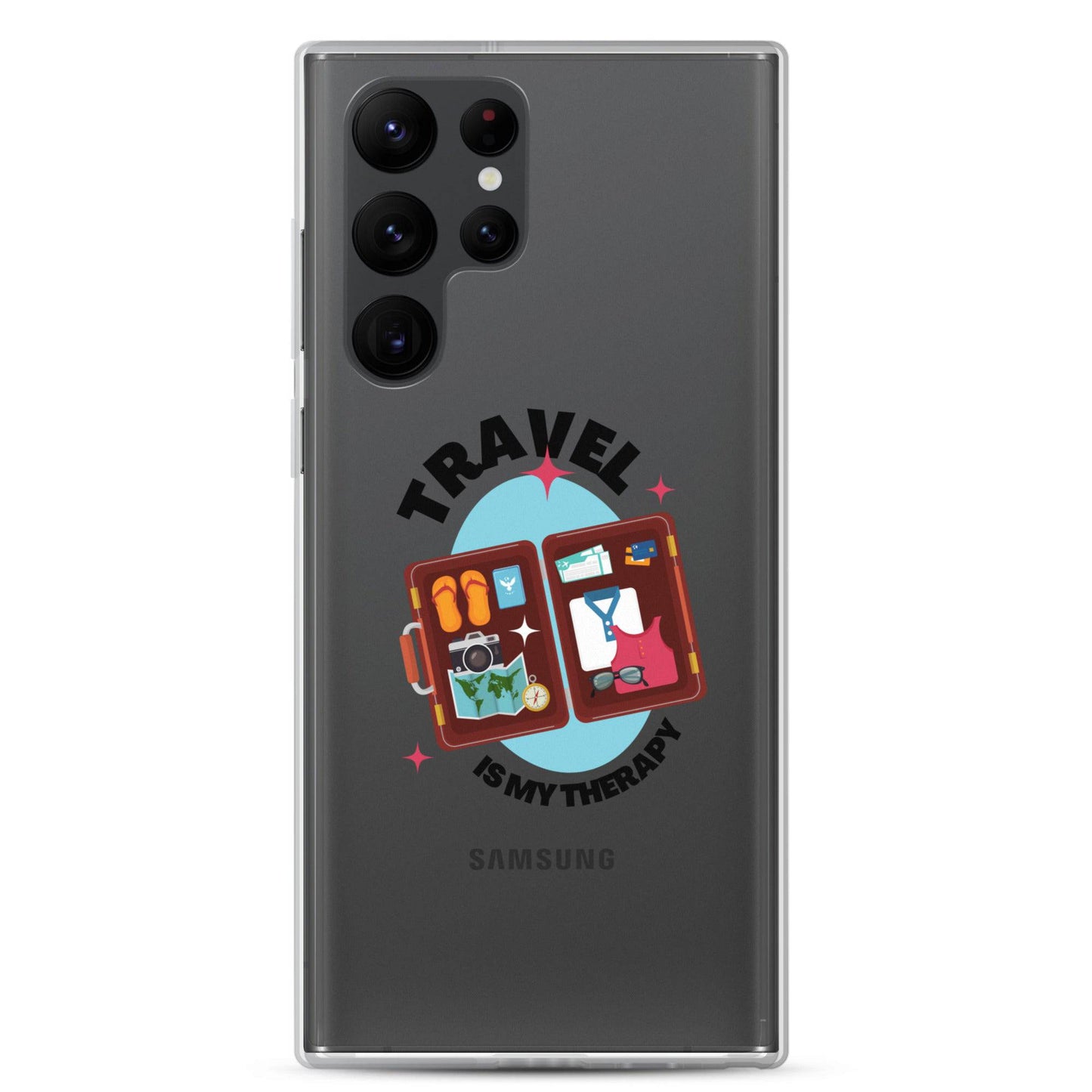 Travel is My Therapy Clear Case for Samsung® - Passport Outfitters Apparel