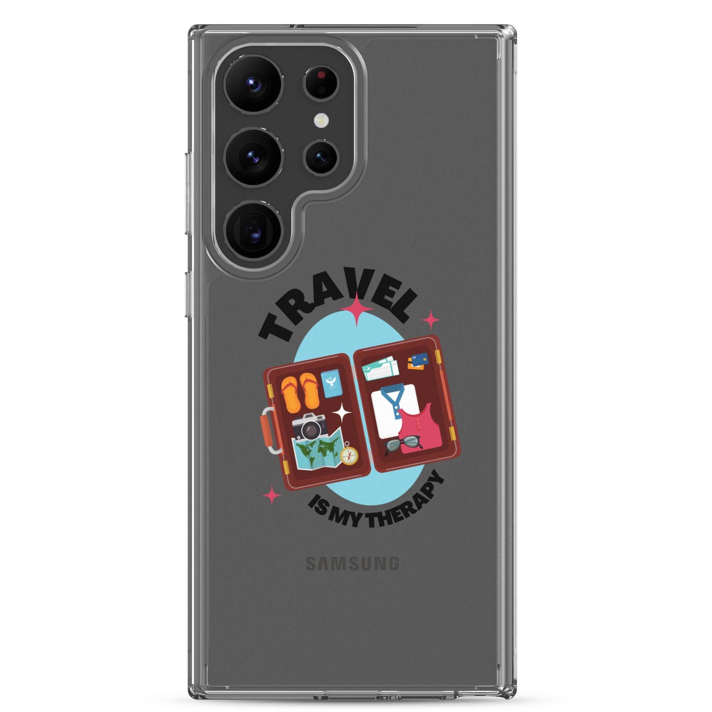 Travel is My Therapy Clear Case for Samsung® - Passport Outfitters Apparel