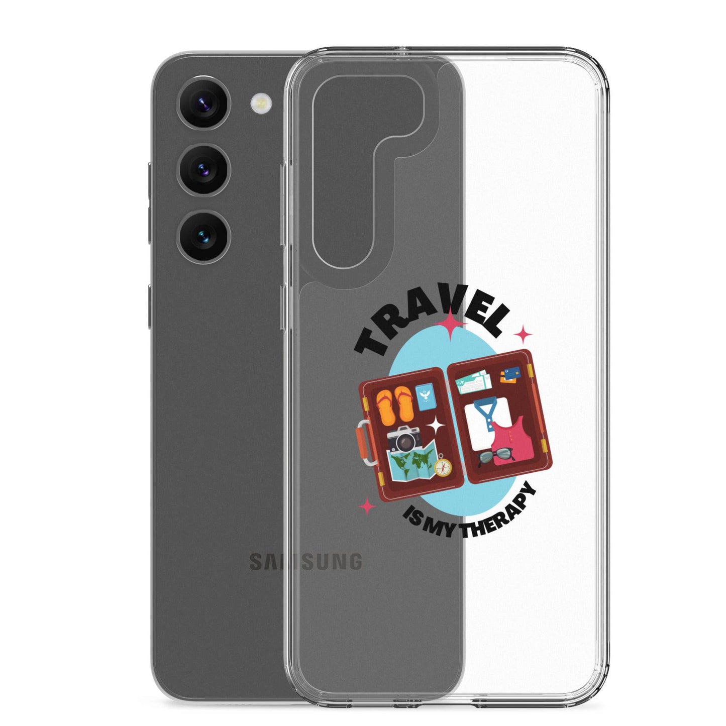 Travel is My Therapy Clear Case for Samsung® - Passport Outfitters Apparel