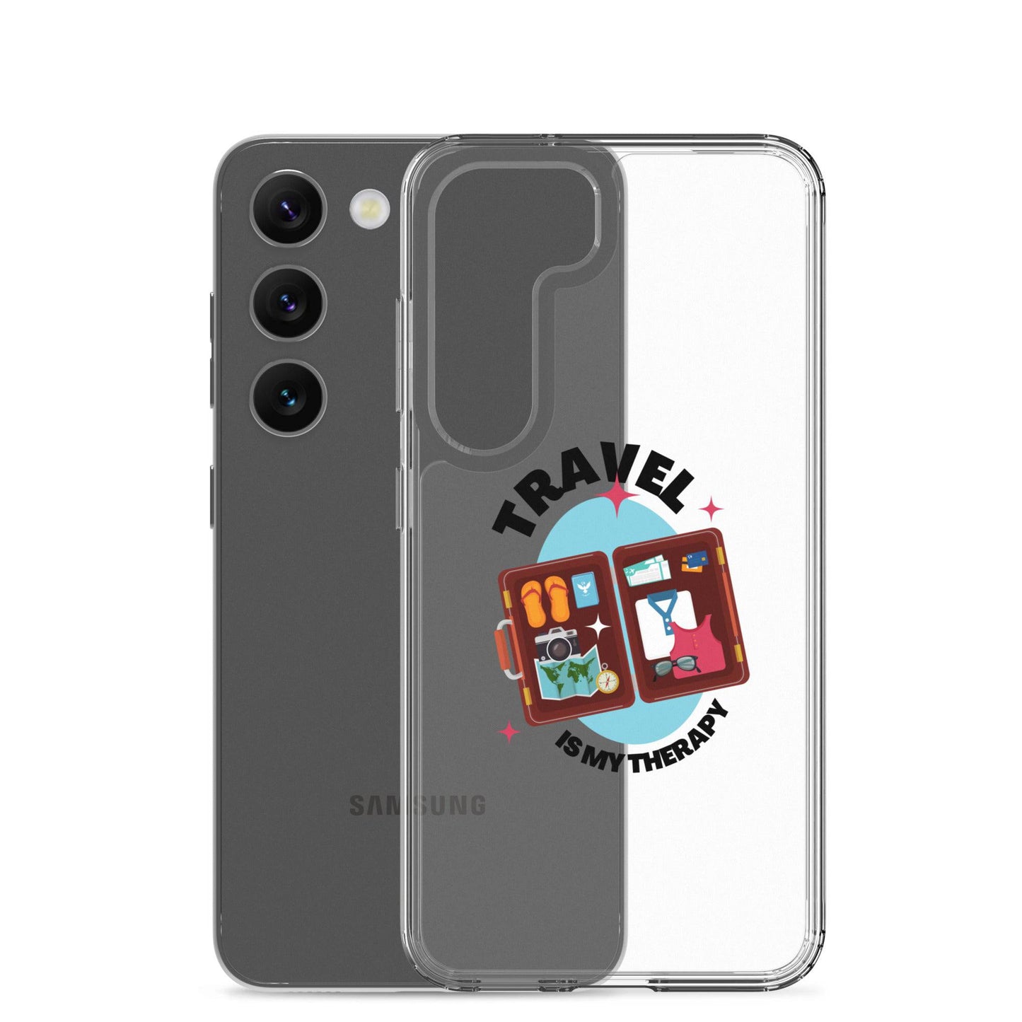 Travel is My Therapy Clear Case for Samsung® - Passport Outfitters Apparel