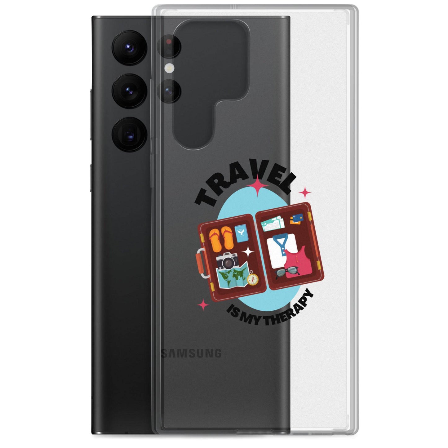 Travel is My Therapy Clear Case for Samsung® - Passport Outfitters Apparel