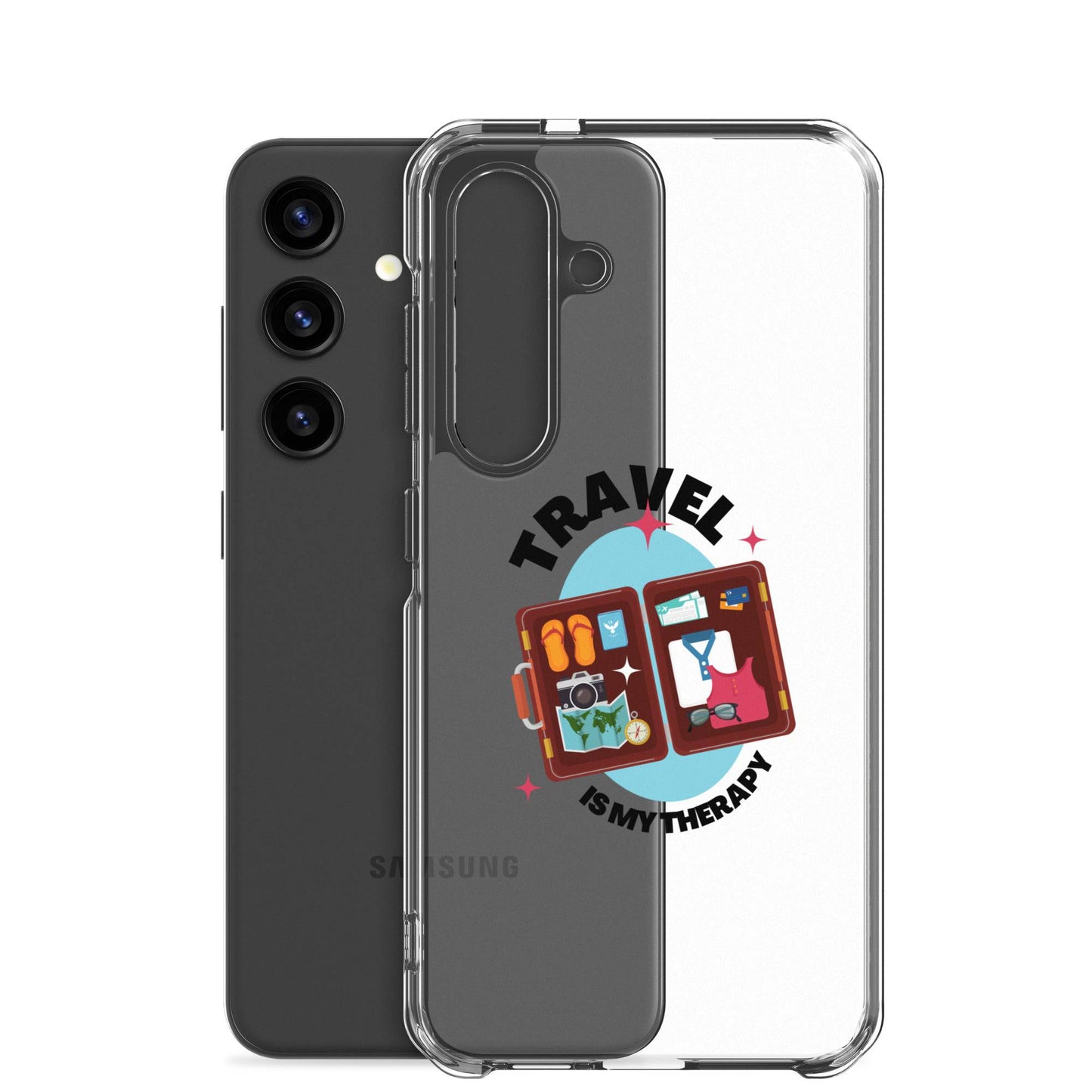 Travel is My Therapy Clear Case for Samsung® - Passport Outfitters Apparel