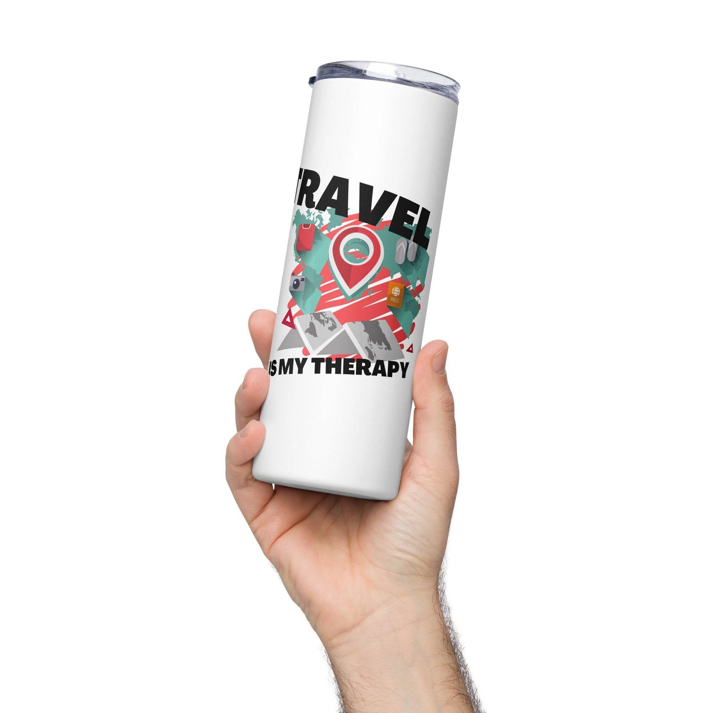 Travel Therapy Stainless steel tumbler - Passport Outfitters Apparel