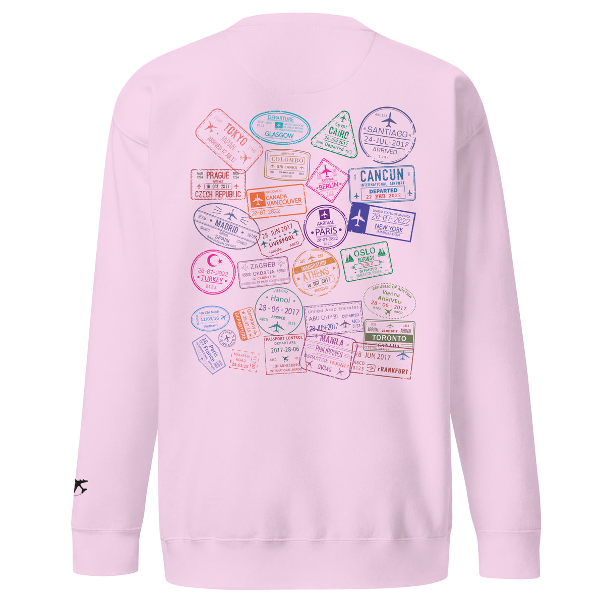 Women's "Wear Your Journey" Passport Stamp Sweatshirt – Stealth Black Edition by Passport Outfitters