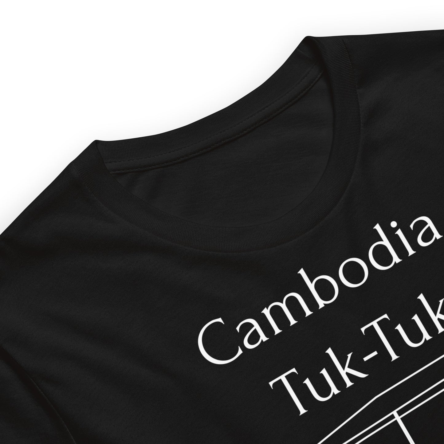 Cambodia Tuk-Tuk Graphic T-Shirt - Monochrome White by Passport Outfitters