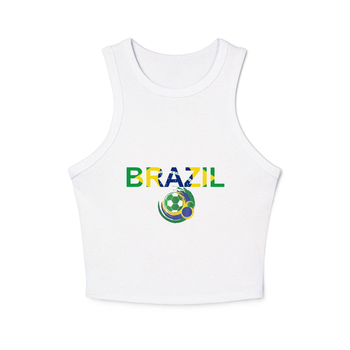 Brazil Futbol Women's micro rib racer tank top by Passport Outfitters