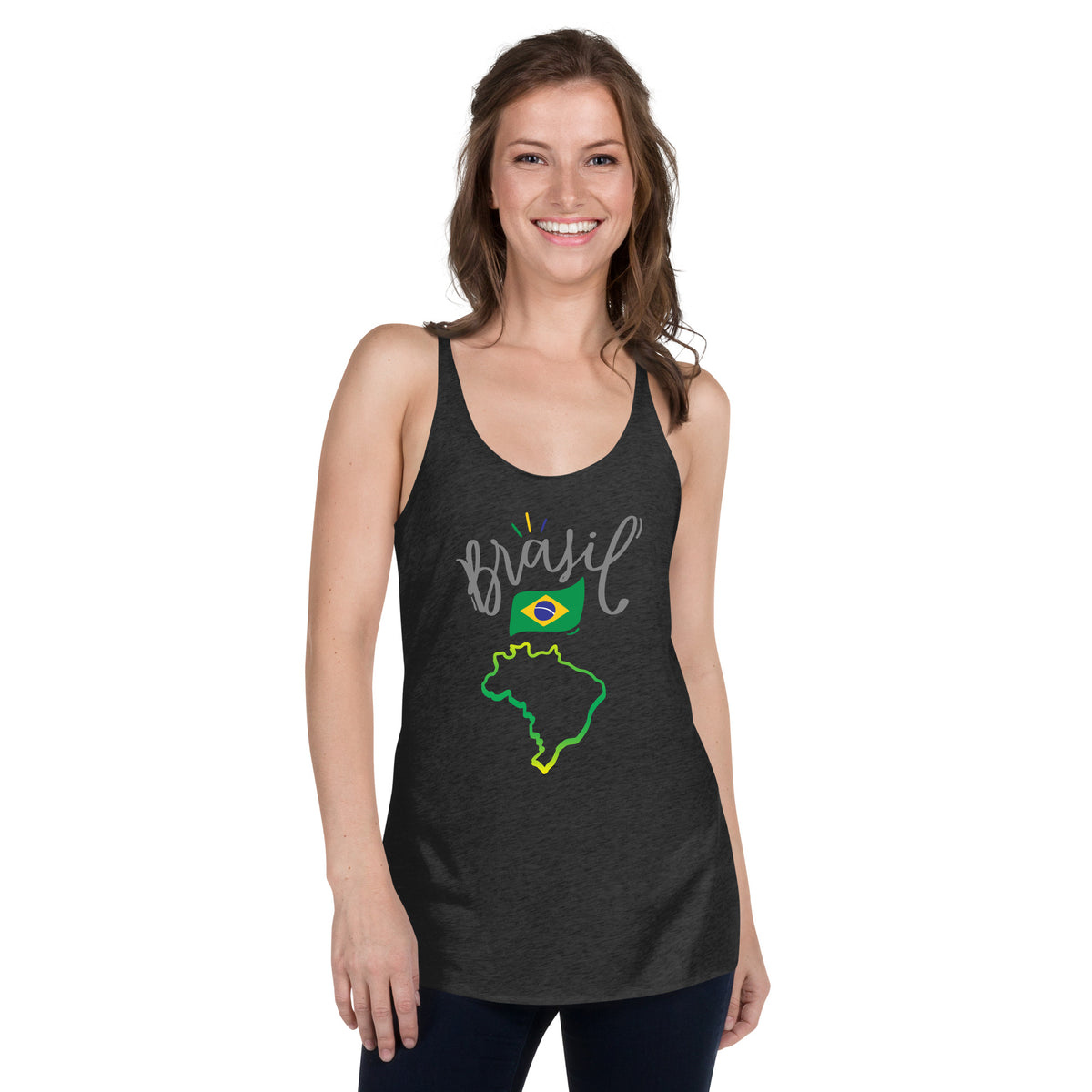 Womens Racerback Tank Top Soft Lightweight Tri Blend Raw Edge Seams by Passport Outfitters