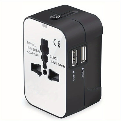 Universal Travel Adapter With Dual USB Charging Ports - Passport Outfitters Apparel 