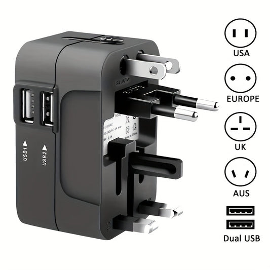 Universal Travel Adapter With Dual USB Charging Ports