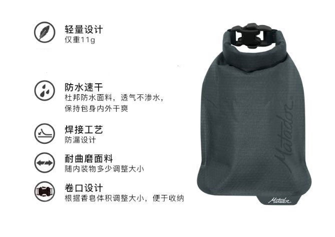 Matador FlatPak Waterproof Soap Bar Case - Black - Passport Outfitters Apparel 