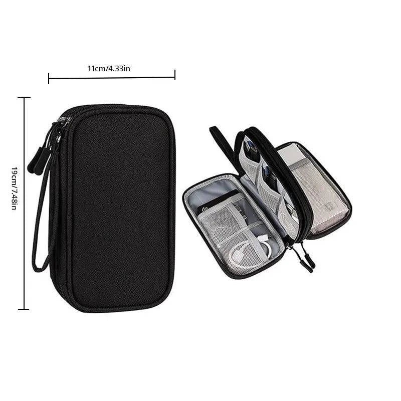 Black Travel Cable Organizer Bag - Passport Outfitters Apparel