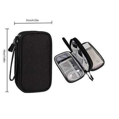 Black Travel Cable Organizer Bag - Passport Outfitters Apparel