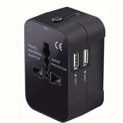 Universal Travel Adapter With Dual USB Charging Ports - Passport Outfitters Apparel 