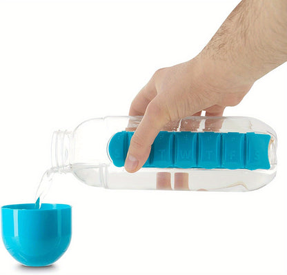 20oz Large Capacity Portable Water Bottle with Built-in Pill Box - Passport Outfitters Apparel 