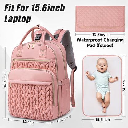 Waterproof Family Travel Diaper Backpack with Foldable Changing Pad by Passport Outfitters