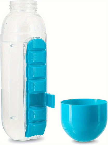 20oz Large Capacity Portable Water Bottle with Built-in Pill Box - Passport Outfitters Apparel 