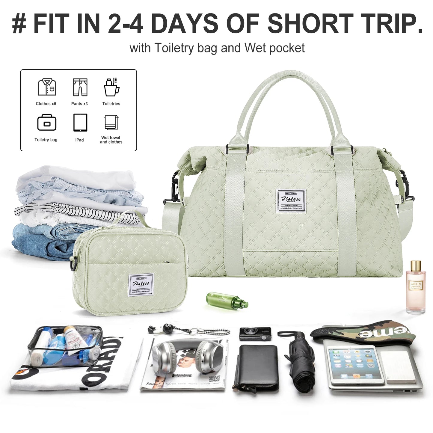 Large Capacity Durable Polyester Custom Fashionable Waterproof Zipper Closure Unisex Crossbody Fitness Bag Portable Outdoor Dry