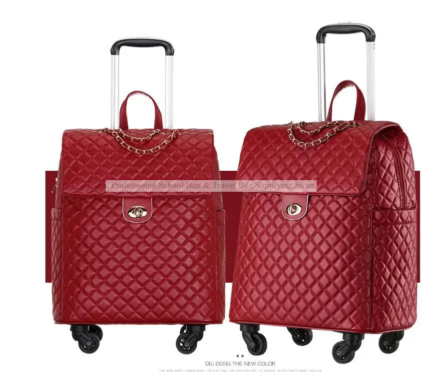 2020 New travel rolling bag for women PU baggage bag Women Wheeled Luggage bag Cabin Trolley Bag on wheels Trolley Suitcase by Passport Outfitters