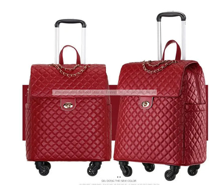 2020 New travel rolling bag for women PU baggage bag Women Wheeled Luggage bag Cabin Trolley Bag on wheels Trolley Suitcase by Passport Outfitters